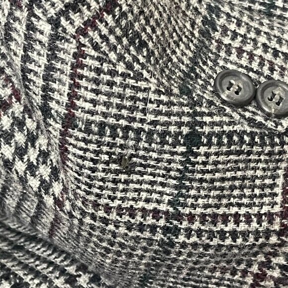Vtg J. Crew Plaid‎ Blazer Men's 40R Gray Sport Coat 100% Wool Jacket Career USA - Picture 12 of 13